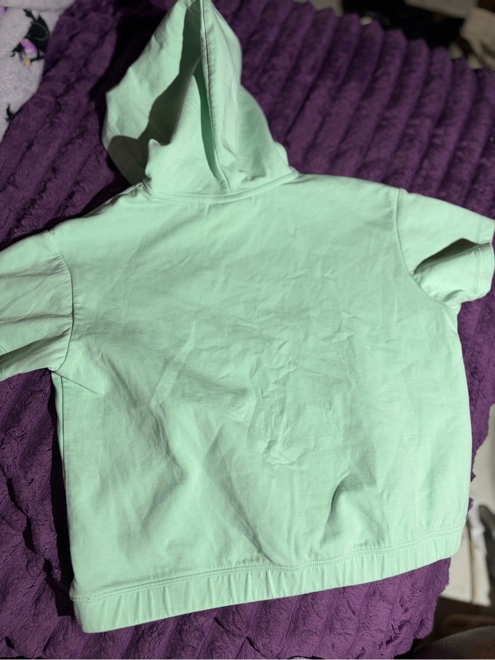 Reebok Mint Green Short Sleeve Hoodie for Kids